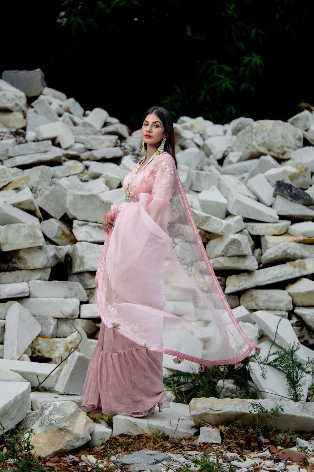Manipur - Rose Pink Saree with Blouse
