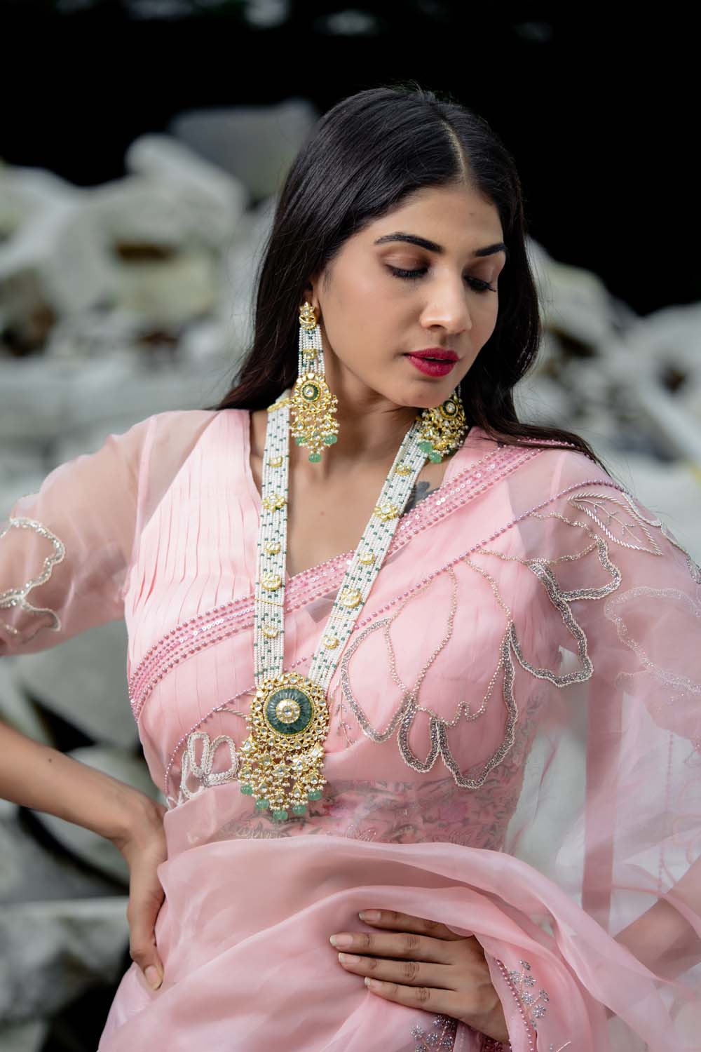 Manipur - Rose Pink Saree with Blouse
