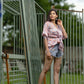 Polar - Peach Abstract Print Tie-Front Top