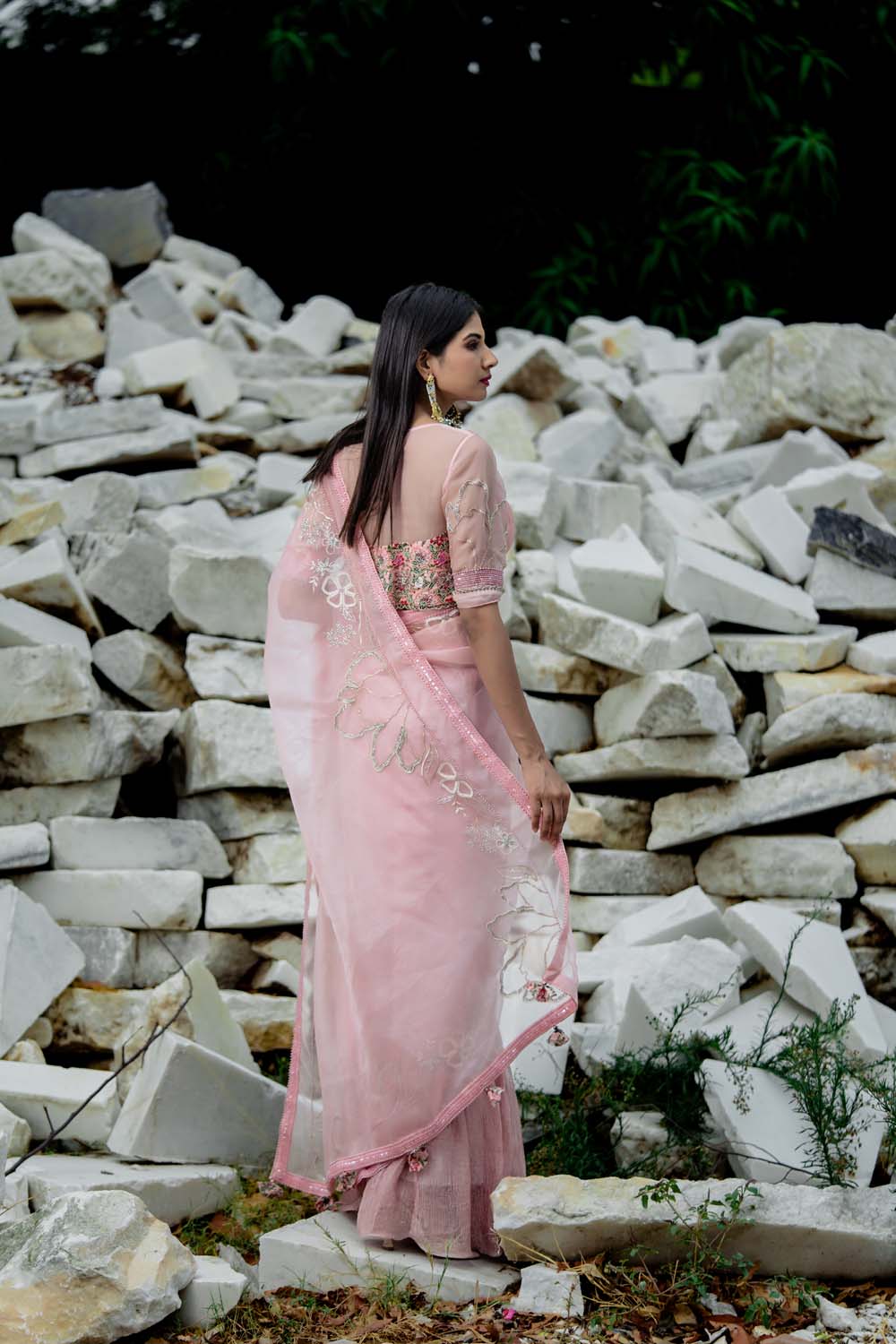 Manipur - Rose Pink Saree with Blouse