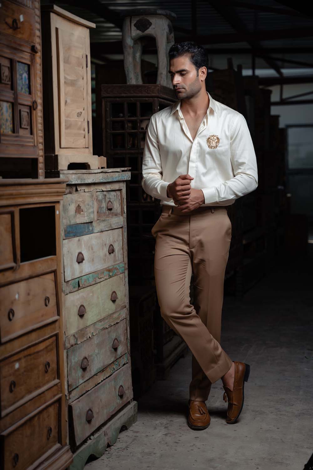 Alies - Stylish Off White Shirt For Men's