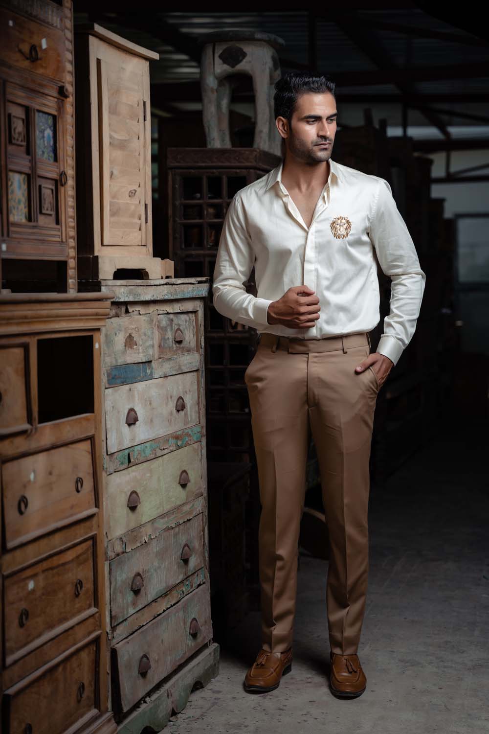 Alies - Stylish Off White Shirt For Men's