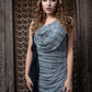 Bisaat - Black Gray Draped Dress with Straps