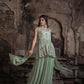 Dareecha - Green Paplum Ghrara Set with Chocker Dupatta