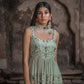 Dareecha - Green Paplum Ghrara Set with Chocker Dupatta