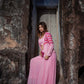 Netr - Rose Pink Jacket Paired With Bralette And Lehenga