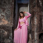 Netr - Rose Pink Jacket Paired With Bralette And Lehenga