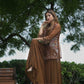 Varid - Mocha Garara Set with Organza Jacket Set