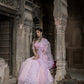 Damvri - Babypink Lahenga with Bralette and Dupatta Set
