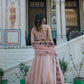 Indrivar - Rose Gold Lehenga Blouse & Dupatta Set