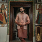 Rajiv - Rose Gold To Brown Shade Kurta Pant & Jacket Set