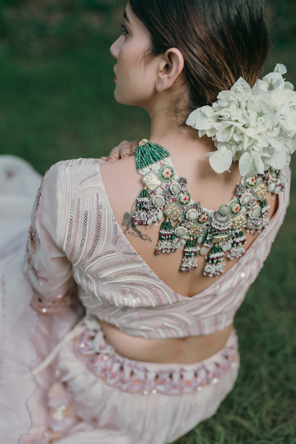 Sogat - Rose Gold Lehenga With Bilouse and Dupatta Set